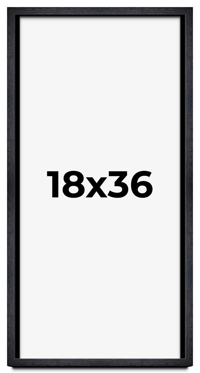 18x36 Shadow Box 1" Depth Black Picture Frame - UV Acrylic, Backing, Hanging Hardware